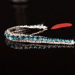Elegant Silver and Blue Bracelet